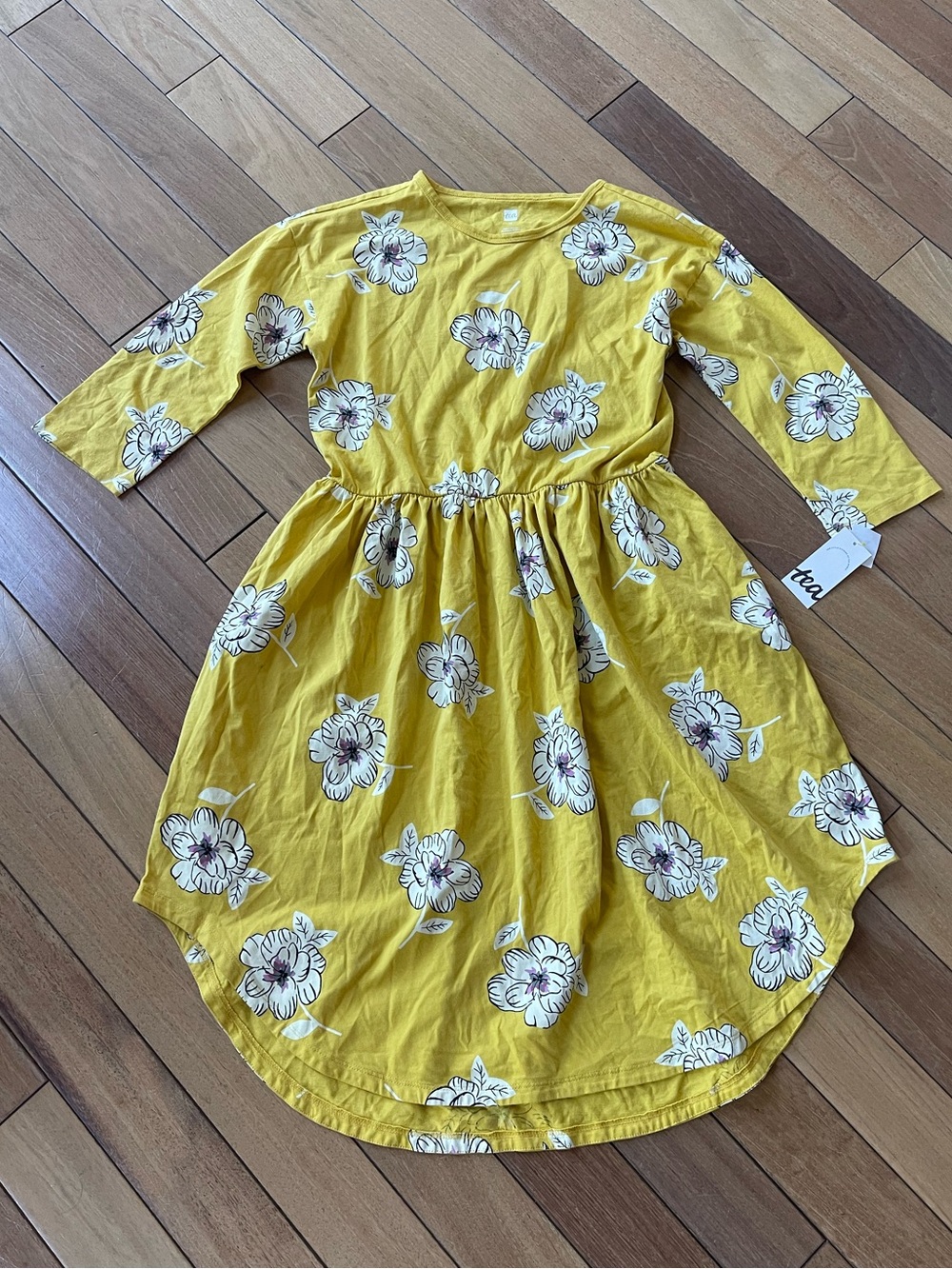 NWT Tea Collection Peruvian Flora Blanca Floral Midi Dress Girls 14
